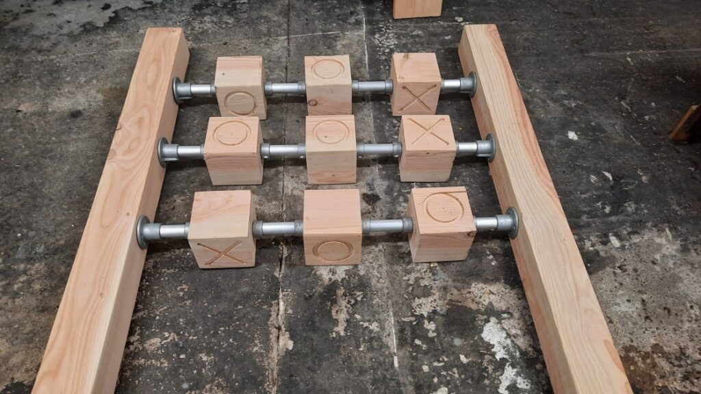 Boter-kaas-en-eieren XXL spel van hout voor zorginstellingen