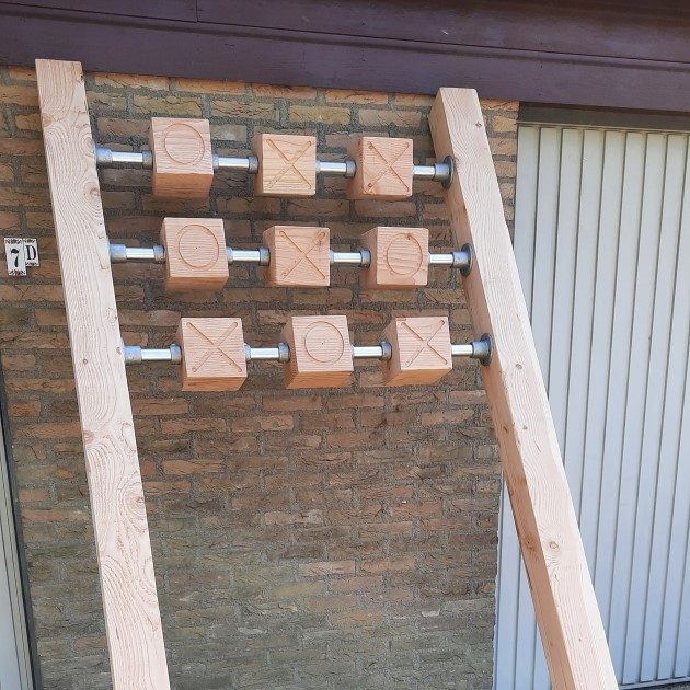 Houten boter-kaas-en-eieren XXL spel in tuin