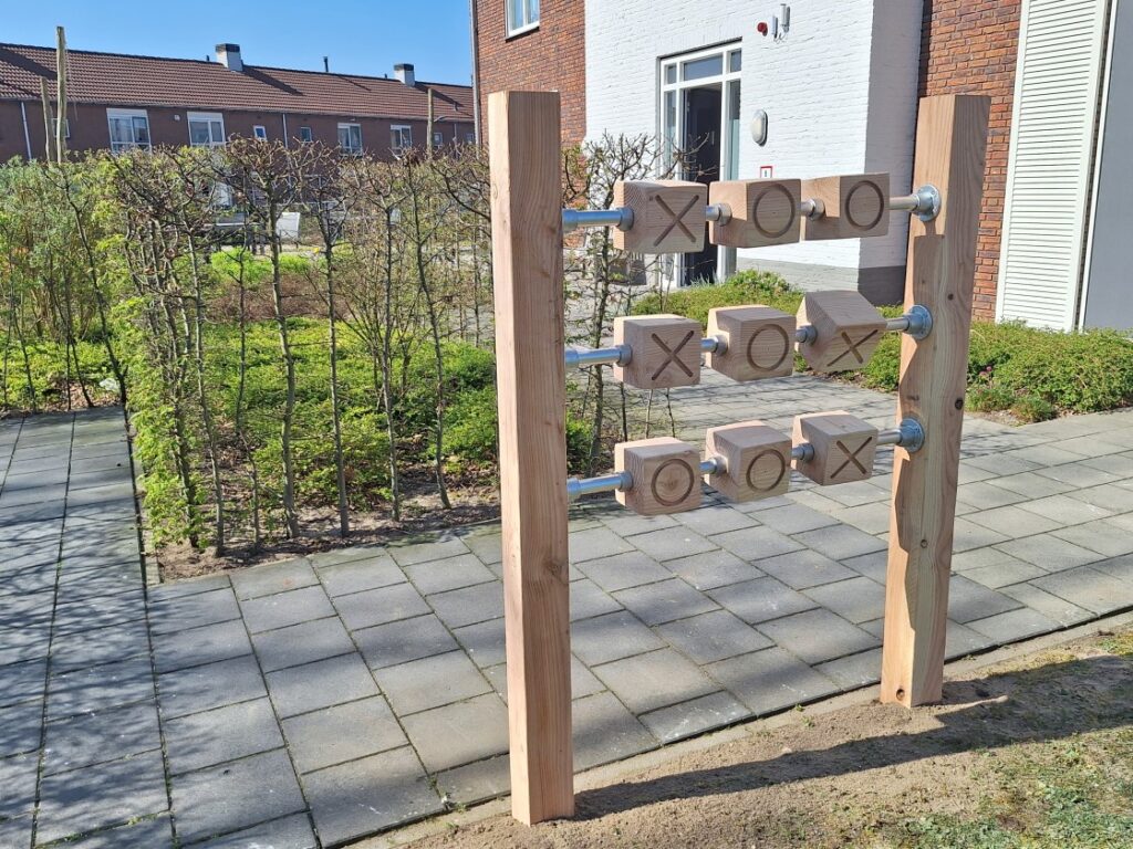 Houten afwerking van het Boter kaas en eieren XXL spel